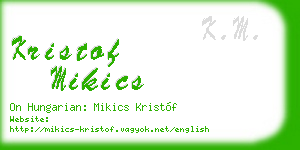 kristof mikics business card