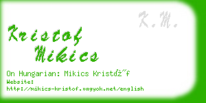 kristof mikics business card